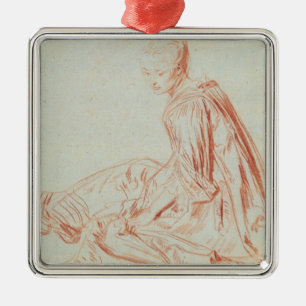 Pierre A Renoir   Woman Smiling Metal Ornament