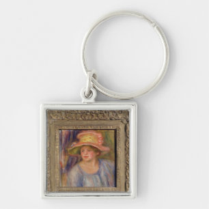 Pierre A Renoir Woman with a Hat Keychain