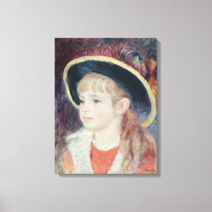 Pierre A Renoir   Young Girl in a Blue Hat Canvas Print