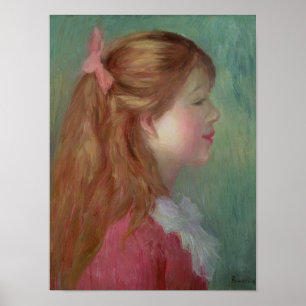 Pierre A Renoir   Young girl with Long Hair Poster