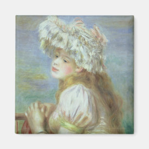 Pierre A Renoir   Young woman in a lace hat Magnet