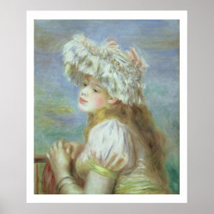 Pierre A Renoir   Young woman in a lace hat Poster