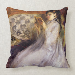 Pierre A Renoir Young Woman Reading Throw Pillow