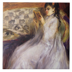 Pierre A Renoir   Young Woman Reading Tile