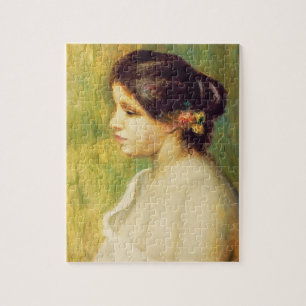 Pierre A Renoir Young Woman with Flowers at Ear Jigsaw Puzzle