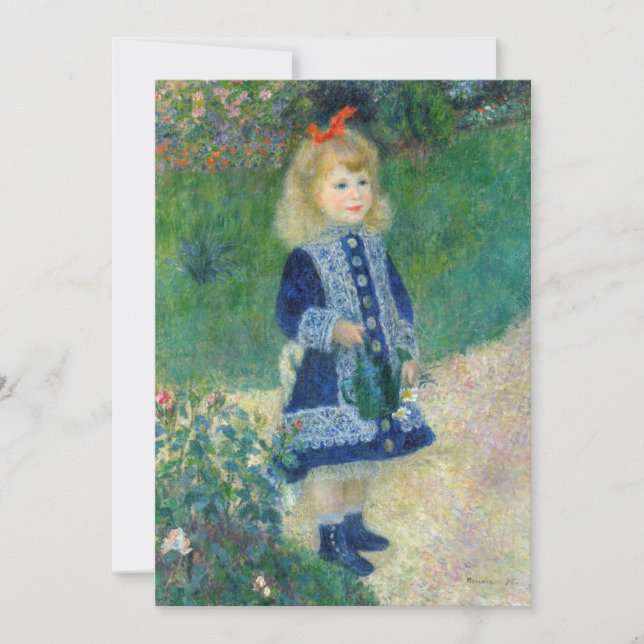 Pierre-Auguste Renoir - A Girl with a Watering Can Invitation (Front)