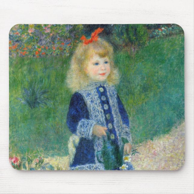 Pierre-Auguste Renoir - A Girl with a Watering Can Mouse Pad (Front)
