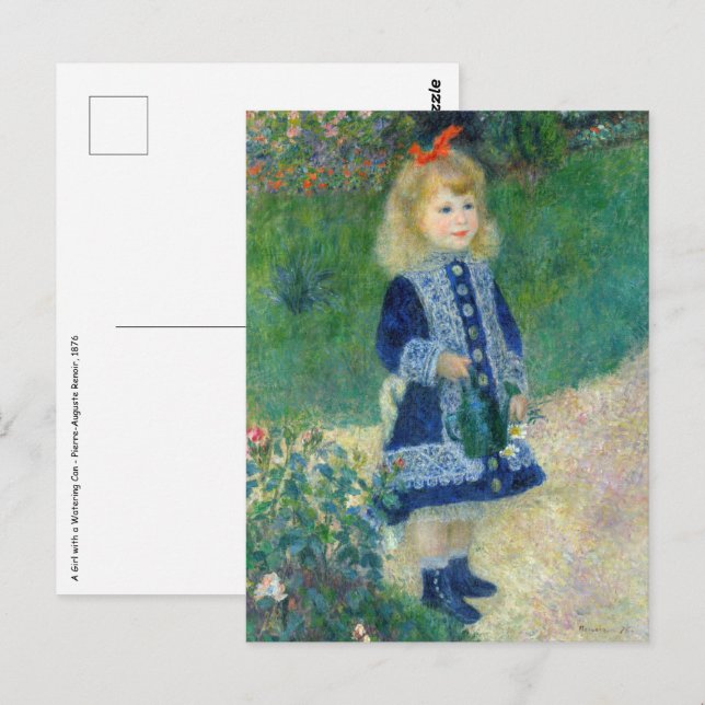 Pierre-Auguste Renoir - A Girl with a Watering Can Postcard (Front/Back)