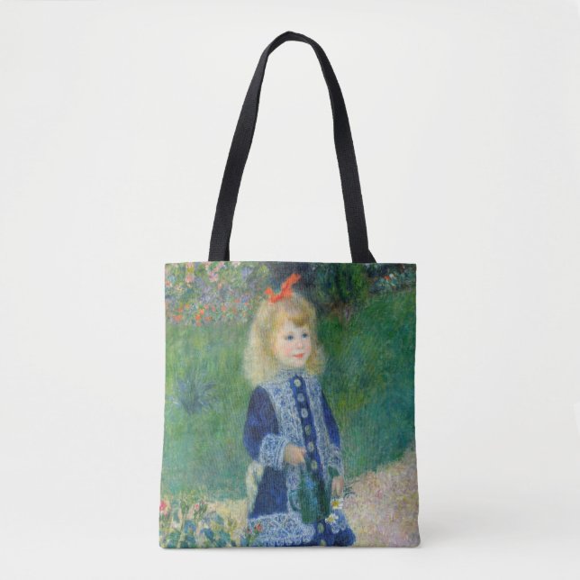 Pierre-Auguste Renoir - A Girl with a Watering Can Tote Bag (Front)