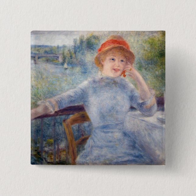 Pierre Auguste Renoir - Alphonsine Fournaise 2 Inch Square Button (Front)