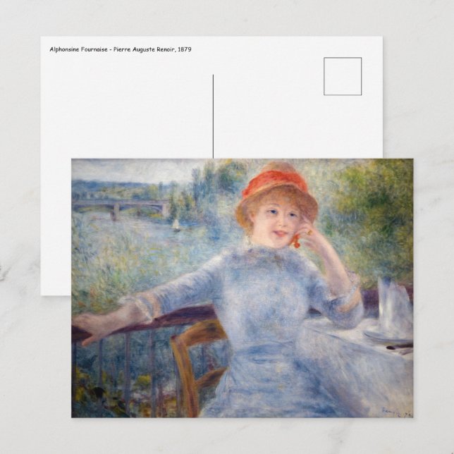 Pierre Auguste Renoir - Alphonsine Fournaise Postcard (Front/Back)