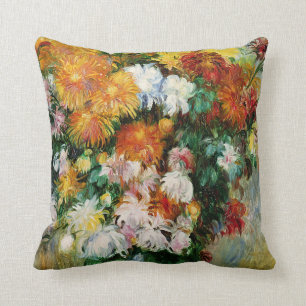 Pierre - Auguste Renoir - Bouquet Of Chrysanthemum Throw Pillow