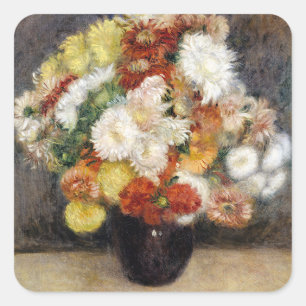 Pierre-Auguste Renoir Bouquet of Chrysanthemums Square Sticker