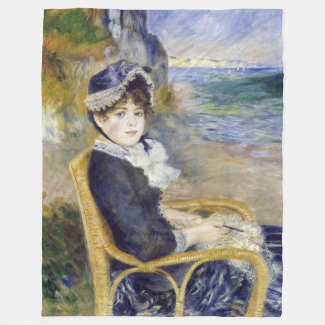 Pierre-Auguste Renoir - By the Seashore Fleece Blanket (Front)
