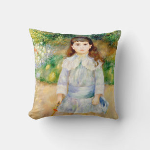 Pierre-Auguste Renoir - Child with a whip Throw Pillow