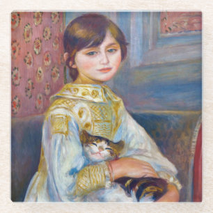 Pierre-Auguste Renoir - Child with Cat Glass Coaster