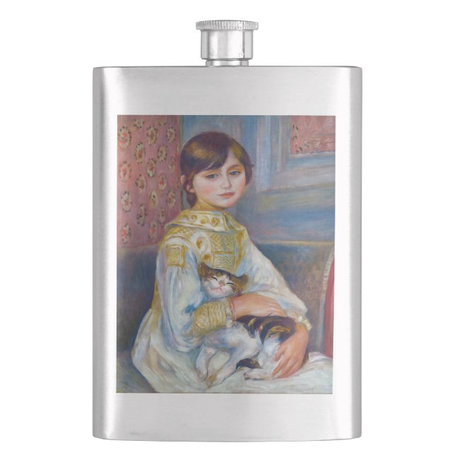 Pierre-Auguste Renoir - Child with Cat Hip Flask (Front)