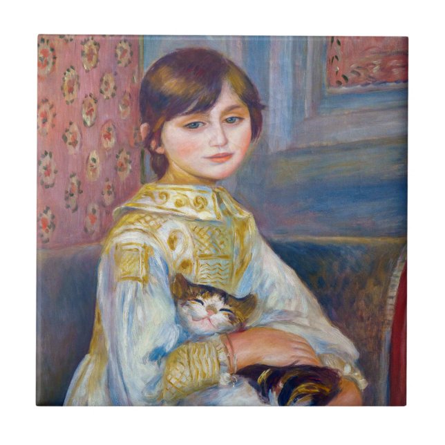 Pierre-Auguste Renoir - Child with Cat Tile (Front)