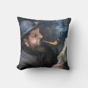 Pierre-Auguste Renoir - Claude Monet Reading Throw Pillow