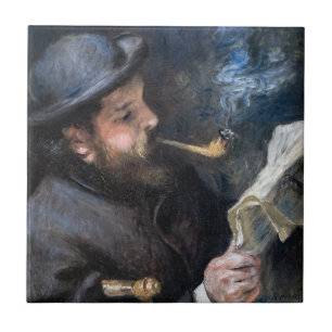 Pierre-Auguste Renoir - Claude Monet Reading Tile