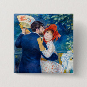 Pierre-Auguste Renoir - Country Dance 2 Inch Square Button