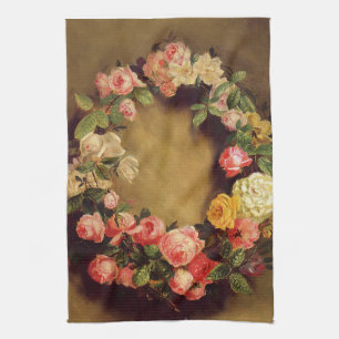 Pierre-Auguste Renoir - Crown of Roses Kitchen Towel