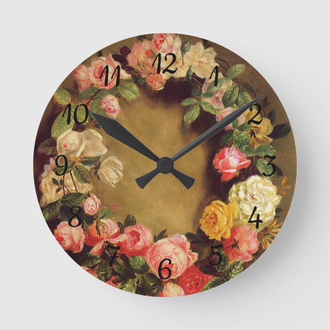 Pierre-Auguste Renoir - Crown of Roses Round Clock (Front)