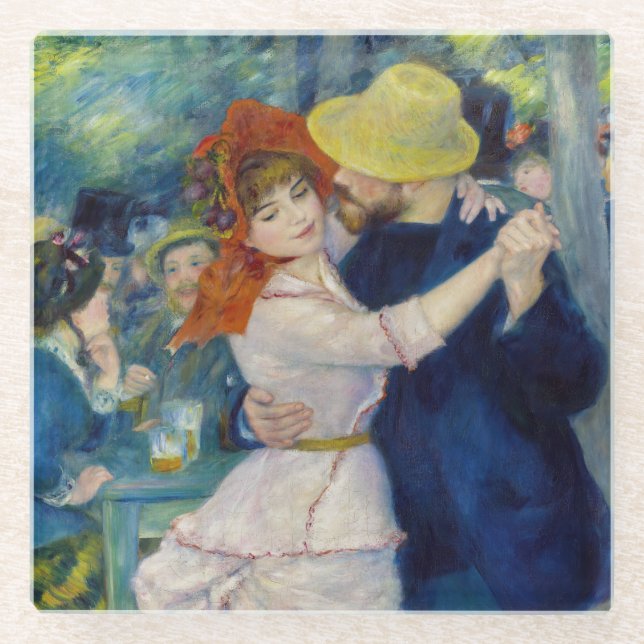 Pierre-Auguste Renoir - Dance at Bougival Glass Coaster (Front)