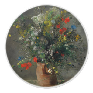Pierre-Auguste Renoir - Flowers in a Vase 1866 Ceramic Knob