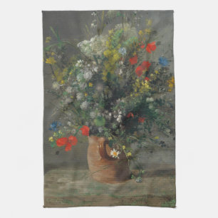 Pierre-Auguste Renoir - Flowers in a Vase 1866 Kitchen Towel