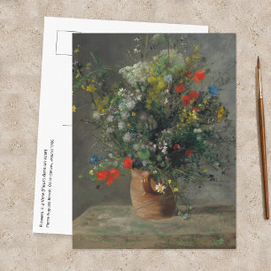 Pierre-Auguste Renoir - Flowers in a Vase 1866 Postcard