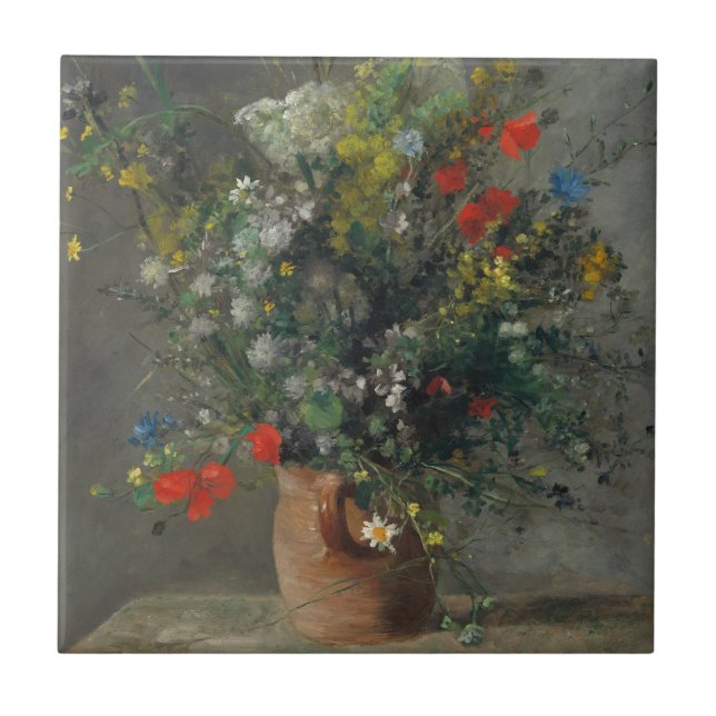 Pierre-Auguste Renoir - Flowers in a Vase 1866 Tile (Front)