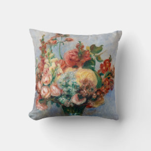 Pierre-Auguste Renoir - Flowers in a Vase Throw Pillow