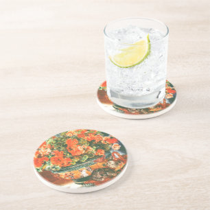 Pierre-Auguste Renoir Geraniums And Cats Coaster