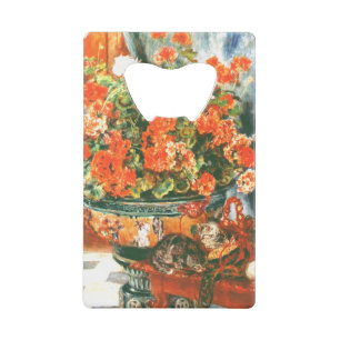 Pierre-Auguste Renoir Geraniums And Cats Credit Card Bottle Opener