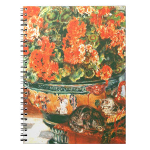 Pierre-Auguste Renoir Geraniums And Cats  Notebook