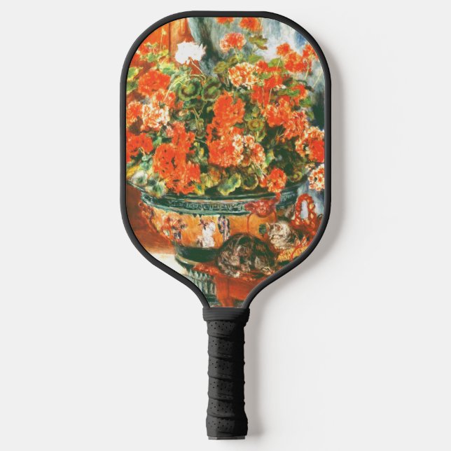 Pierre-Auguste Renoir Geraniums And Cats  Pickleball Paddle (Front)