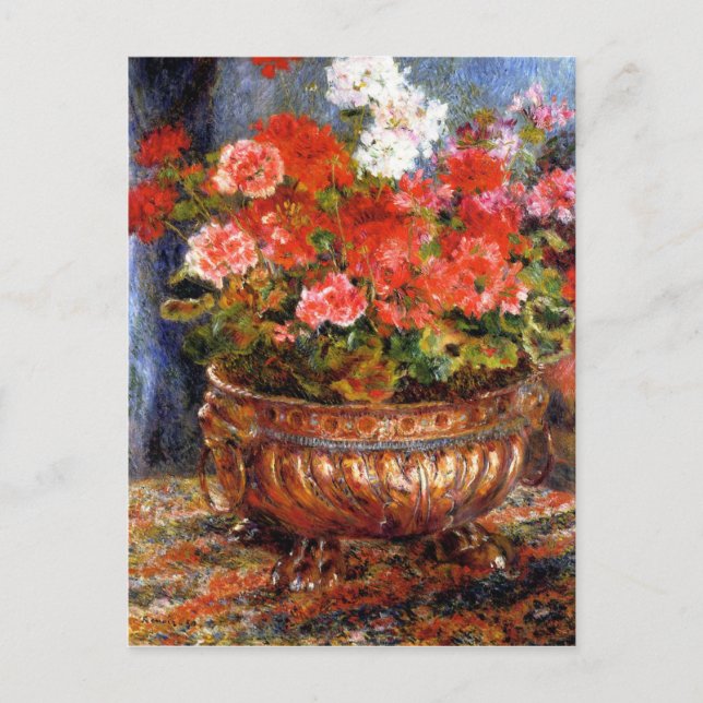 Pierre-Auguste Renoir Geraniums in a Copper Basin Postcard (Front)