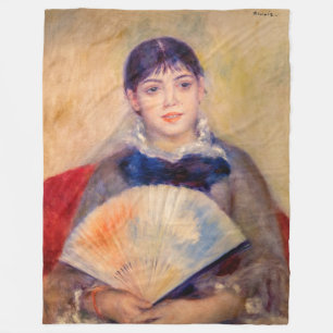 Pierre-Auguste Renoir - Girl with a Fan Fleece Blanket
