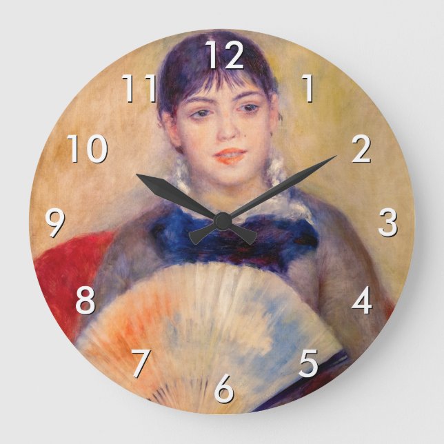 Pierre-Auguste Renoir - Girl with a Fan Large Clock (Front)
