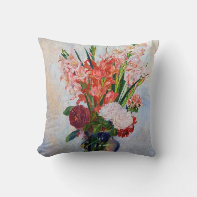 Pierre-Auguste Renoir - Gladioli Throw Pillow (Front)