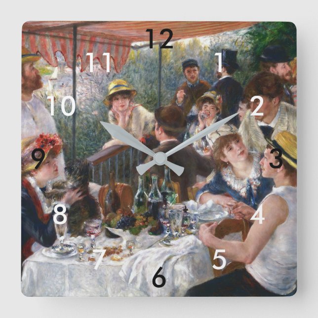 Pierre-Auguste Renoir - Luncheon of Boating Party Square Wall Clock (Front)