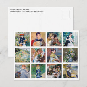 Pierre-Auguste Renoir - Masterpieces Grid Collage Postcard
