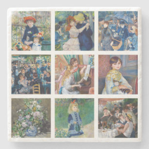 Pierre-Auguste Renoir - Masterpieces Grid Collage Stone Coaster