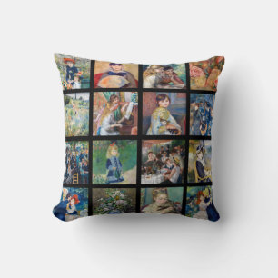 Pierre-Auguste Renoir - Masterpieces Grid Collage Throw Pillow