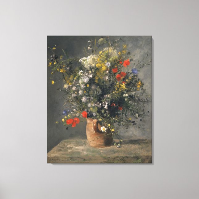 Pierre Auguste Renoir Painting, Flowers In A Vase Canvas Print (Front)