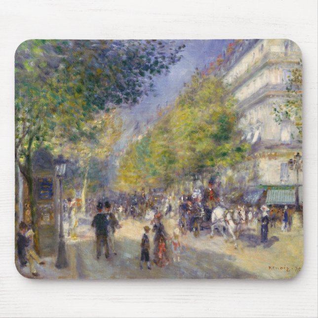 Pierre-Auguste Renoir - Paris, Grands Boulevards Mouse Pad (Front)