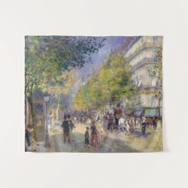 Pierre-Auguste Renoir - Paris, Grands Boulevards Tapestry (Front (Horizontal))