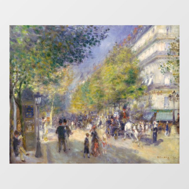 Pierre-Auguste Renoir - Paris, Grands Boulevards Window Cling (Sheet)