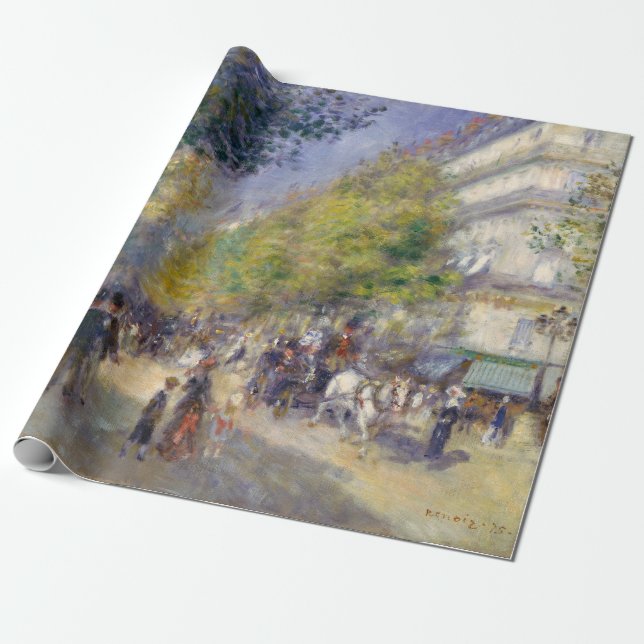 Pierre-Auguste Renoir - Paris, Grands Boulevards Wrapping Paper (Unrolled)
